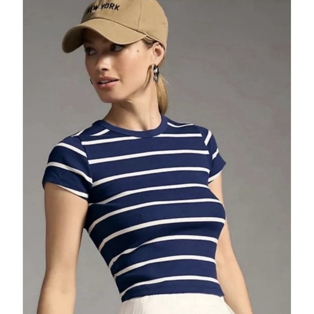 Maeve X Anthropologie Top women's Small Stretch Short Sleeve Basic